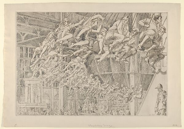 Steeplechase Swings, Reginald Marsh (American, Paris 1898–1954 Dorset, Vermont), Etching 