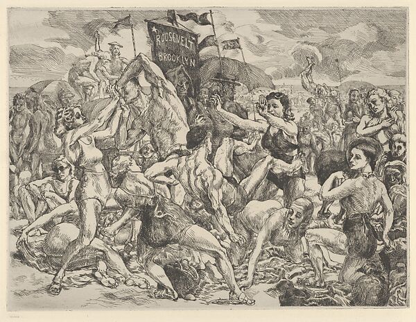 Coney Island Beach, Reginald Marsh (American, Paris 1898–1954 Dorset, Vermont), Etching 