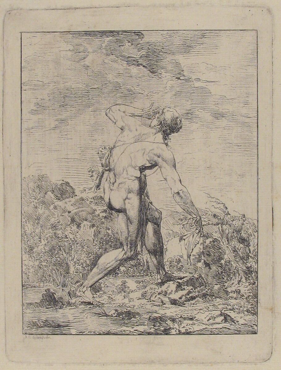 Milo of Croton, Philippe Auguste Hennequin (French, Lyon 1762–1833 Leuze, near Tournai), Etching