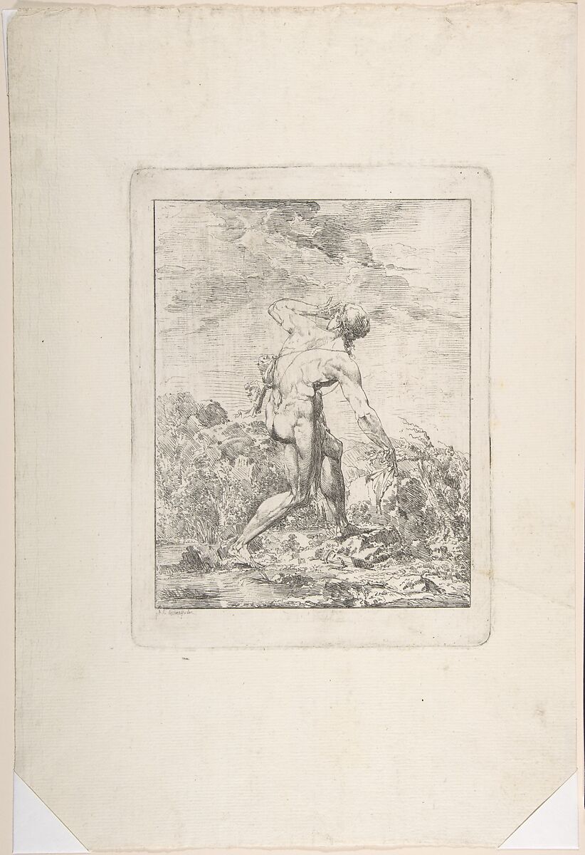 Milo of Croton, Philippe Auguste Hennequin (Lyon 1762–1833 Leuze, near Tournai), Etching 