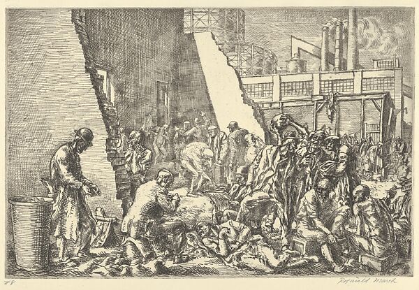 East Tenth Street Jungle, Reginald Marsh (American (born France), Paris 1898–1954 Dorset, Vermont), Etching 