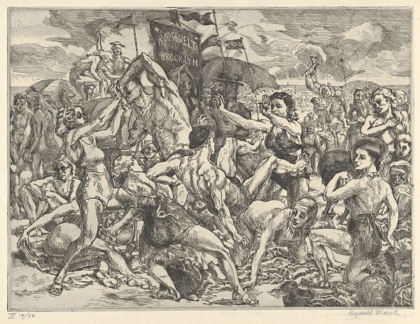 Coney Island Beach, Reginald Marsh (American, Paris 1898–1954 Dorset, Vermont), Etching and engraving 