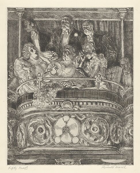 Box at the Metropolitan, Reginald Marsh (American, Paris 1898–1954 Dorset, Vermont), Etching and engraving 