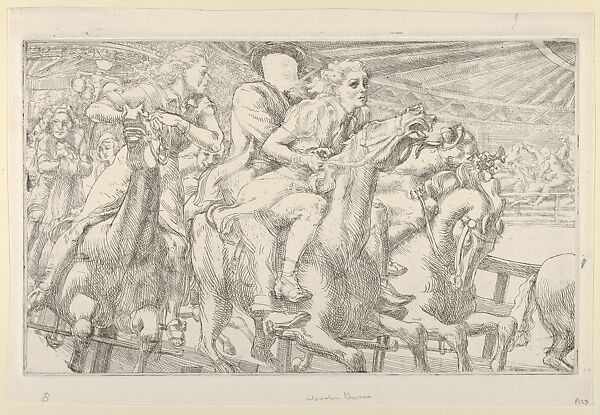 Wooden Horses, Reginald Marsh (American, Paris 1898–1954 Dorset, Vermont), Etching 