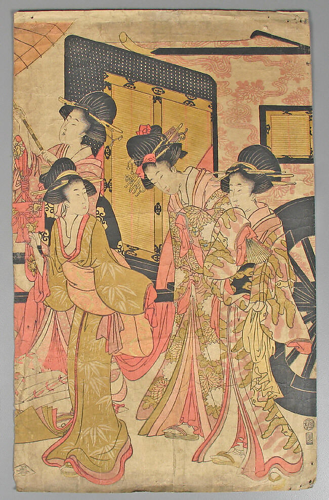 Bundle of Prints (Untitled), Woodblock print; ink and color on paper, Japan