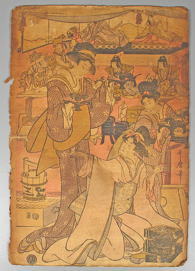 Bundle of Prints (Untitled), Woodblock print; ink and color on paper, Japan