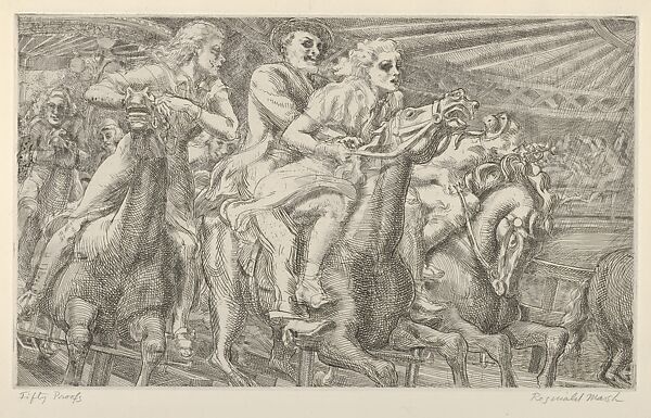 Wooden Horses, Reginald Marsh (American, Paris 1898–1954 Dorset, Vermont), Etching and engraving 