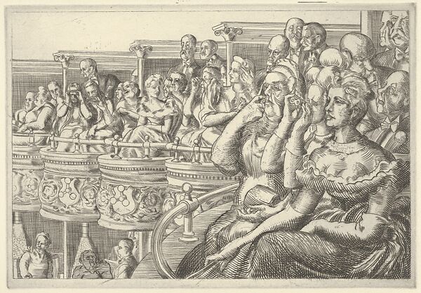 Grand Tier at the Met., Reginald Marsh (American, Paris 1898–1954 Dorset, Vermont), Engraving 