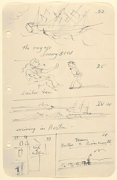 Sketches for The Story of a Bad Boy, Reginald Marsh (American (born France), Paris 1898–1954 Dorset, Vermont), Pen and black ink 