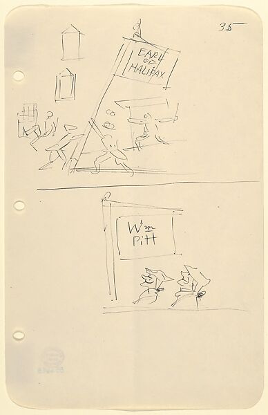 Sketches for The Story of a Bad Boy, Reginald Marsh (American, Paris 1898–1954 Dorset, Vermont), Pen and black ink 