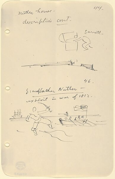 Sketches for The Story of a Bad Boy, Reginald Marsh (American, Paris 1898–1954 Dorset, Vermont), Pen and black ink 