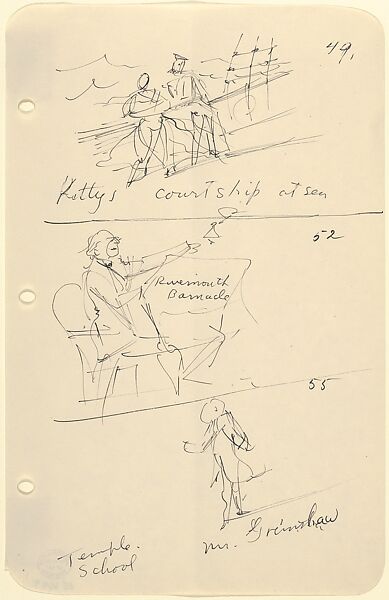 Sketches for The Story of a Bad Boy, Reginald Marsh (American, Paris 1898–1954 Dorset, Vermont), Pen and black ink 