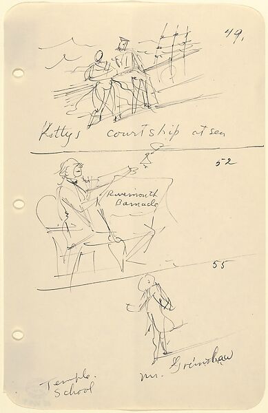 Sketches for The Story of a Bad Boy, Reginald Marsh (American (born France), Paris 1898–1954 Dorset, Vermont), Pen and black ink 
