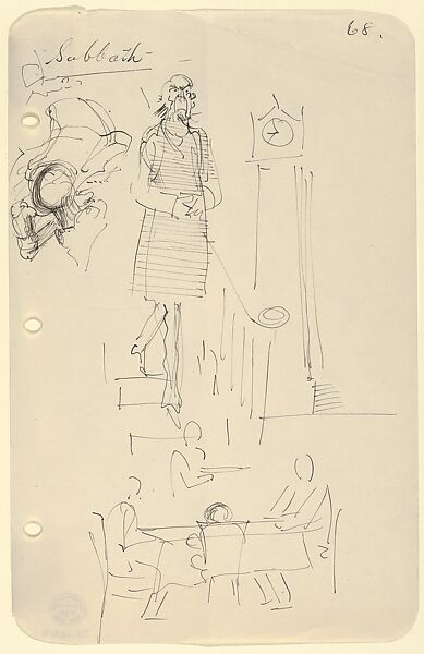 Sketches for The Story of a Bad Boy, Reginald Marsh (American, Paris 1898–1954 Dorset, Vermont), Pen and black ink 