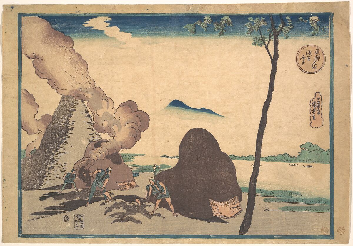 Asakusa Imado, Utagawa Kuniyoshi (Japanese, 1797–1861), Woodblock print; ink and color on paper, Japan 
