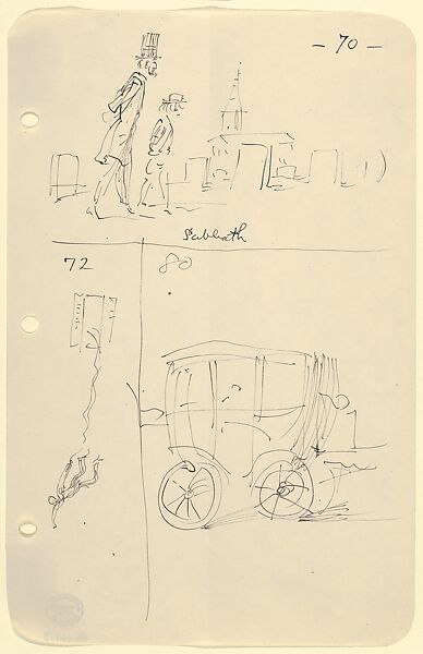 Sketches for The Story of a Bad Boy, Reginald Marsh (American, Paris 1898–1954 Dorset, Vermont), Pen and black ink 