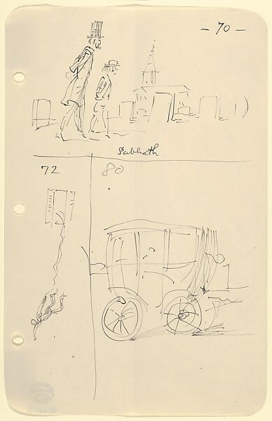 Sketches for The Story of a Bad Boy, Reginald Marsh (American (born France), Paris 1898–1954 Dorset, Vermont), Pen and black ink 