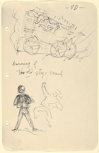 Sketches for The Story of a Bad Boy, Reginald Marsh (American, Paris 1898–1954 Dorset, Vermont), Pen and black ink 