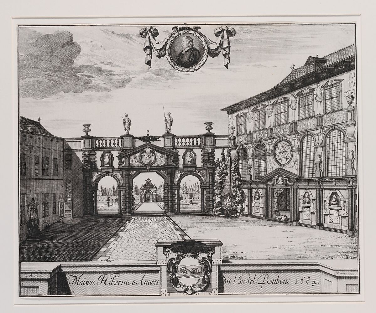 View of the Garden of the Rubenshuis, Antwerp, Engraved by Jacobus Harrewijn (Dutch, 1660–after 1732), Engraving 
