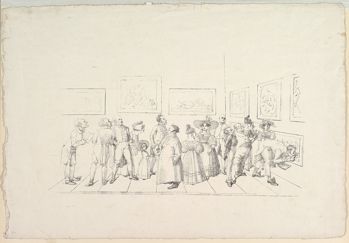 The Public at an Exhibition, Johann Gottfried Schadow (German, Berlin 1764–1850 Berlin), Lithograph from a zinc plate 