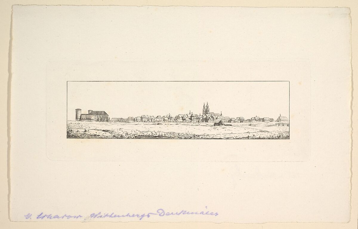 View of an Old Town with a Church and High Gabled Houses, Johann Gottfried Schadow (German, Berlin 1764–1850 Berlin), Etching