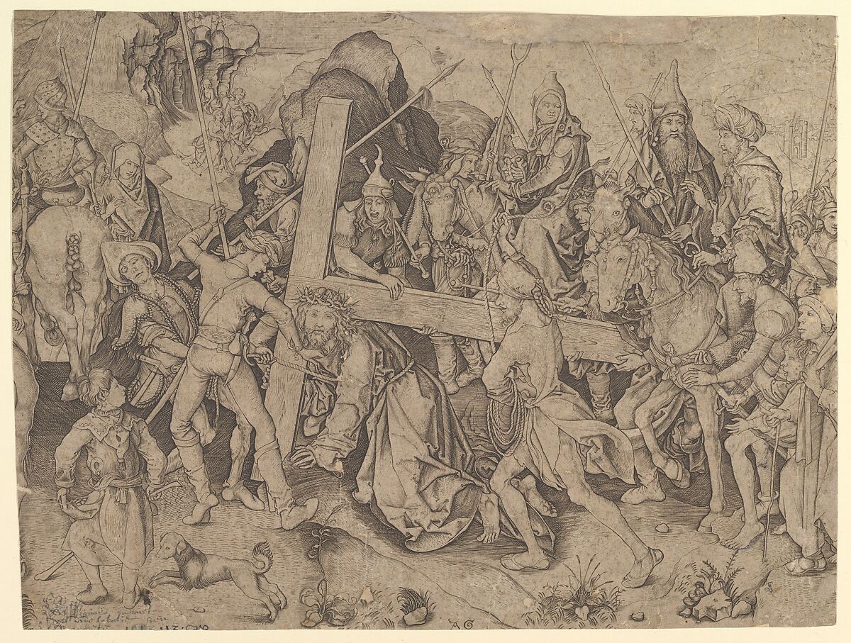 Christ Carrying the Cross (copy), After Martin Schongauer (German, Colmar ca. 1435/50–1491 Breisach), Engraving 