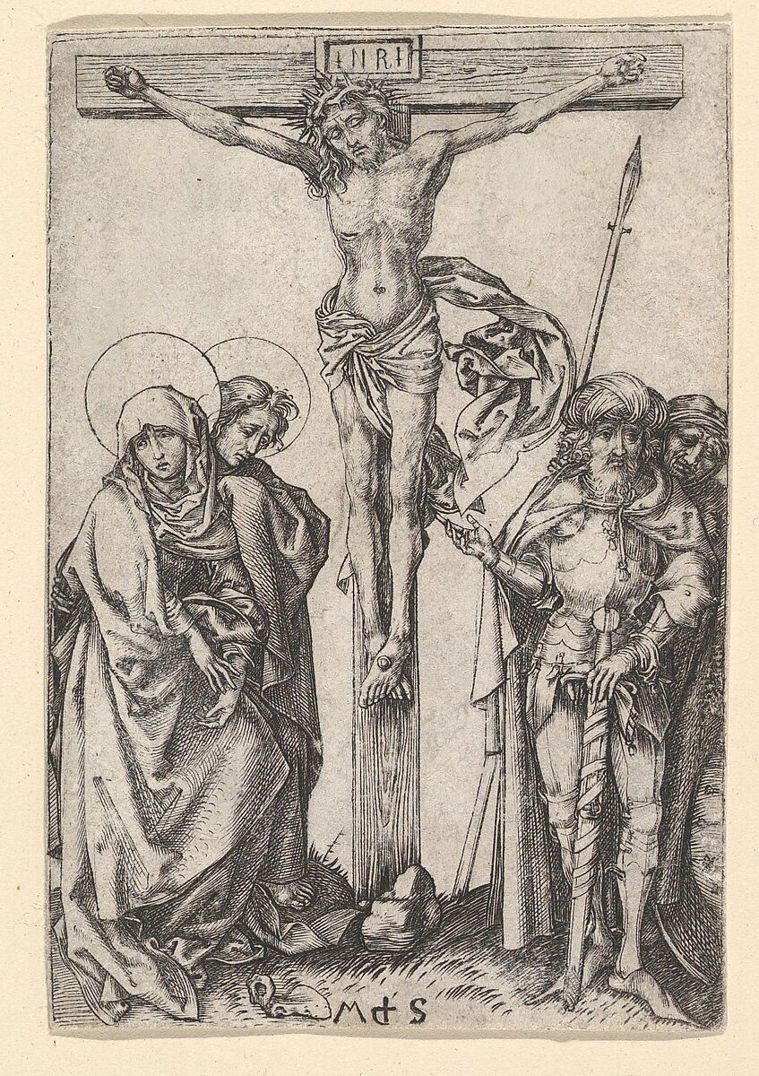 The Crucifixion, Martin Schongauer (German, Colmar ca. 1435/50–1491 Breisach), Engraving, state I/II 