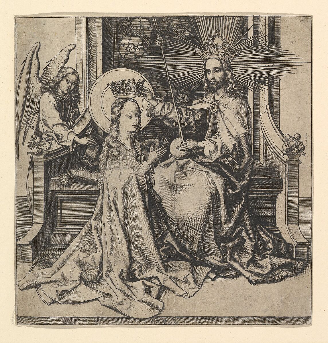The Coronation of the Virgin, Martin Schongauer (German, Colmar ca. 1435/50–1491 Breisach), Engraving 