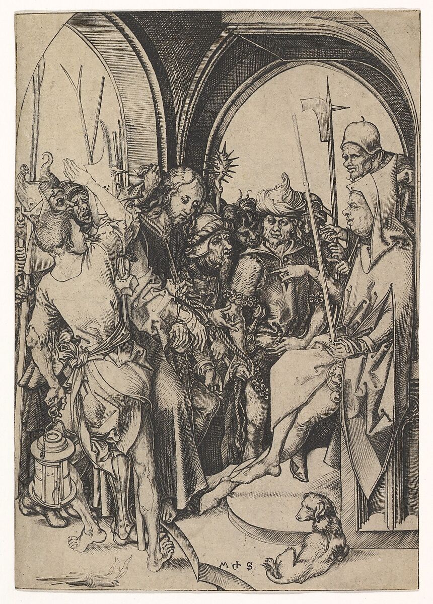 Christ before Annas, Martin Schongauer (German, Colmar ca. 1435/50–1491 Breisach), Engraving 