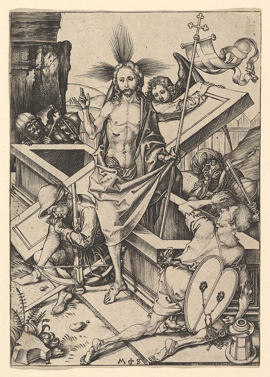 The Resurrection, Martin Schongauer (German, Colmar ca. 1435/50–1491 Breisach), Engraving 