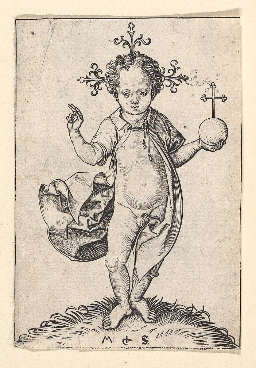 The Christ Child with an Orb, Martin Schongauer (German, Colmar ca. 1435/50–1491 Breisach), Engraving 