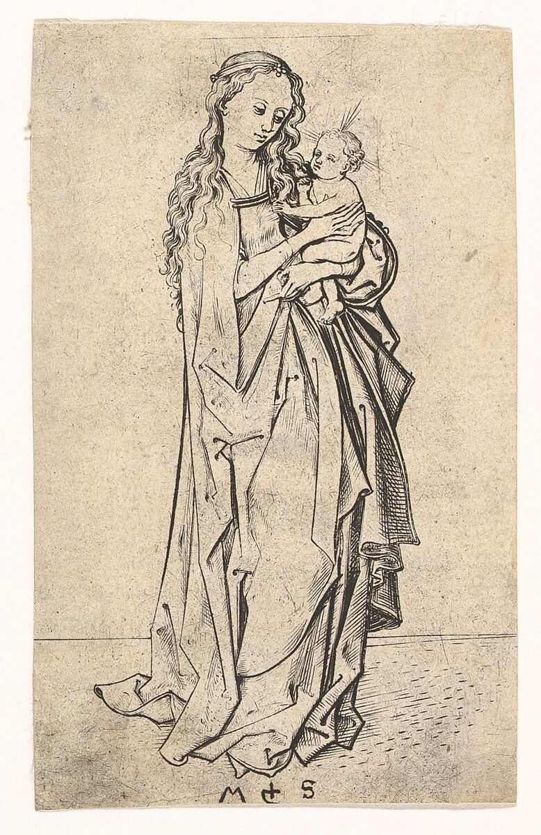 The Small Madonna and Child, Martin Schongauer (German, Colmar ca. 1435/50–1491 Breisach), Engraving 