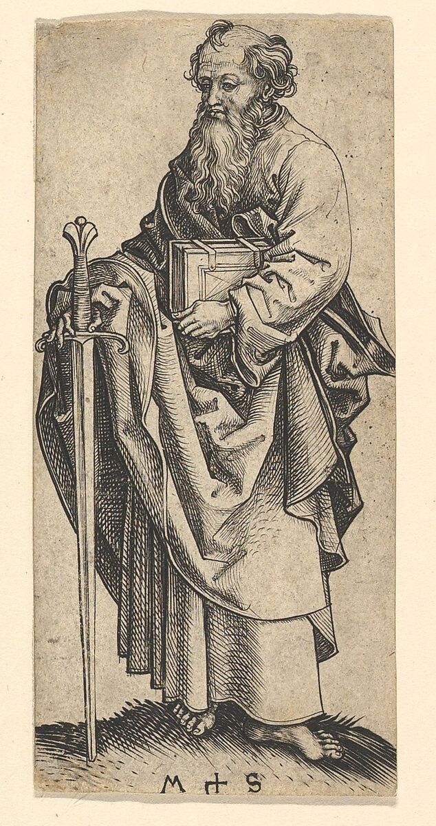 St. Paul, Martin Schongauer (German, Colmar ca. 1435/50–1491 Breisach), Engraving 