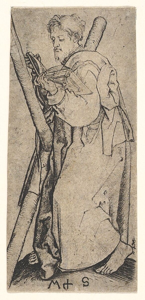 St. Andrew, Martin Schongauer (German, Colmar ca. 1435/50–1491 Breisach), Engraving 