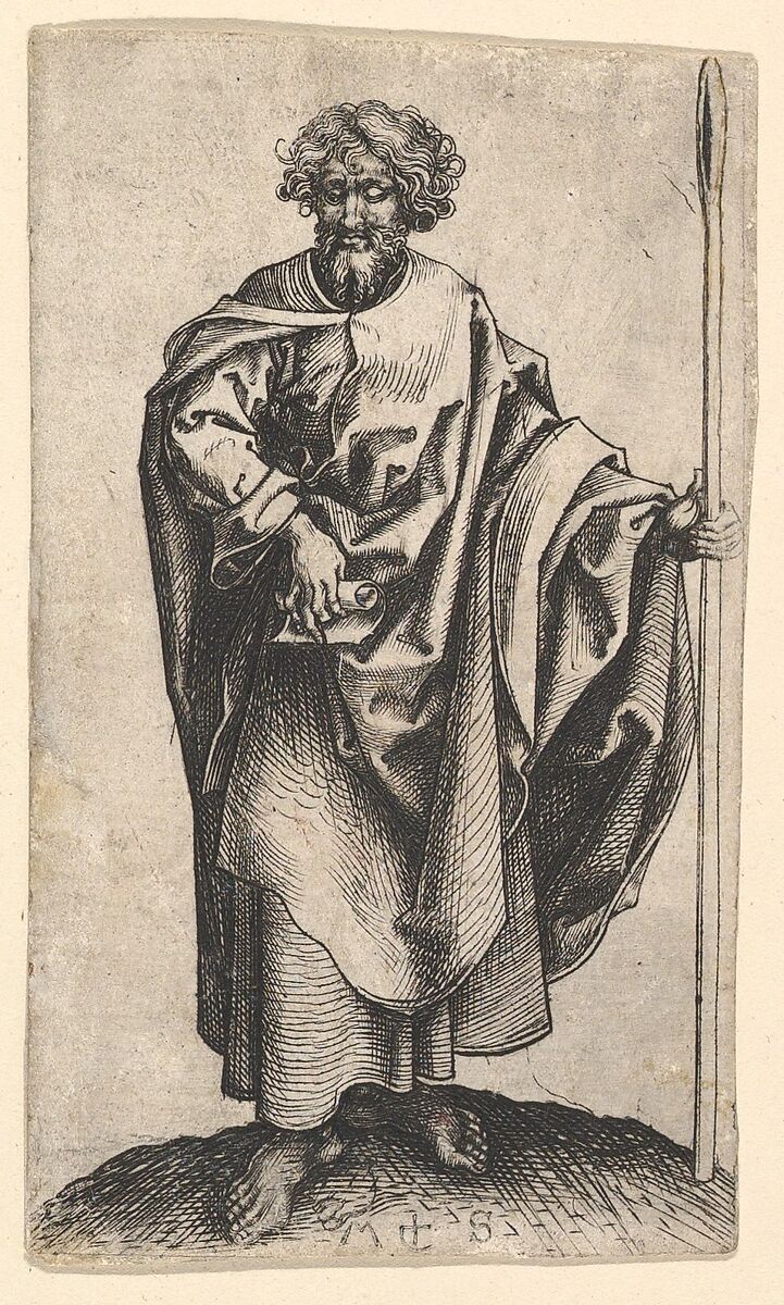 St. Thomas, Martin Schongauer (German, Colmar ca. 1435/50–1491 Breisach), Engraving 