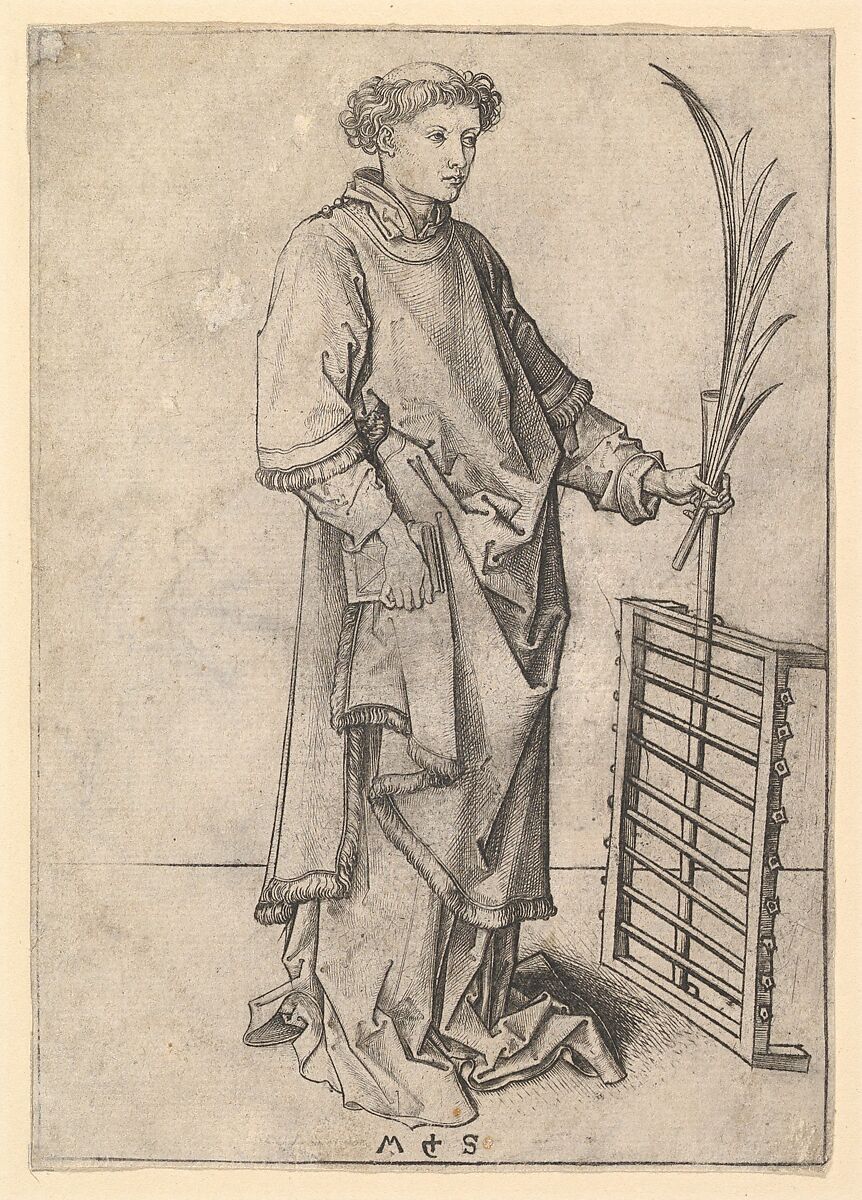 St. Lawrence, Martin Schongauer (German, Colmar ca. 1435/50–1491 Breisach), Engraving 