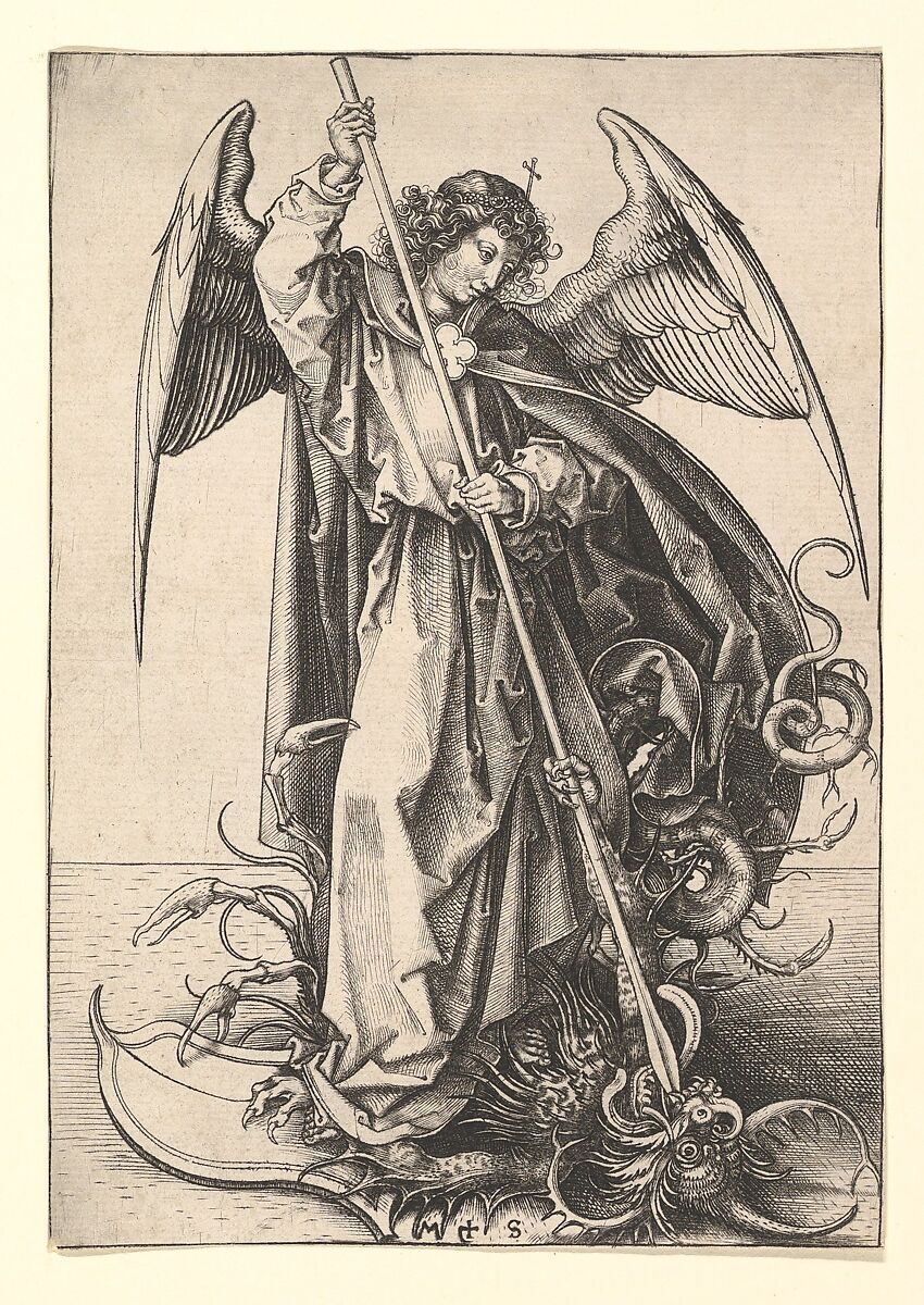 St. Michael, Martin Schongauer (German, Colmar ca. 1435/50–1491 Breisach), Engraving 