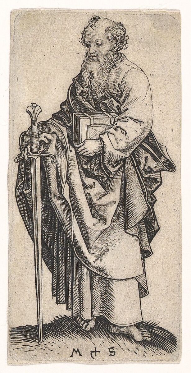 St. Paul, Martin Schongauer (German, Colmar ca. 1435/50–1491 Breisach), Engraving 