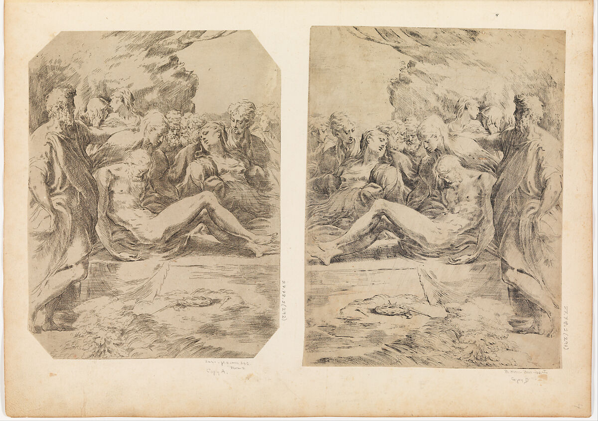 Entombment, Guido Reni (Italian, Bologna 1575–1642 Bologna), Etching 