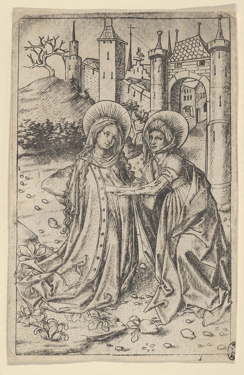 The Visitation, Master ES (German, active ca. 1450–67), Engraving 