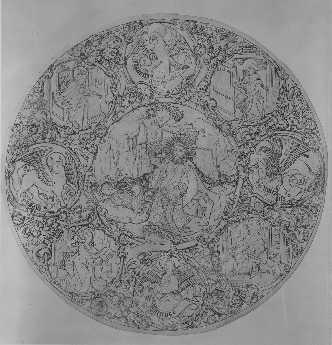 St. John the Baptist in the Desert, Master ES (German, active ca. 1450–67), Engraving; second state