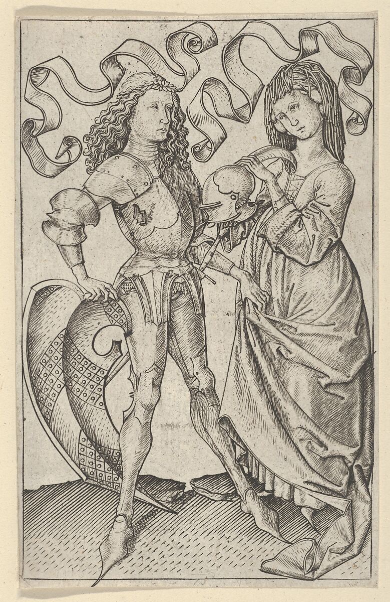 The Knight and the Lady, Master ES (German, active ca. 1450–67), Engraving 