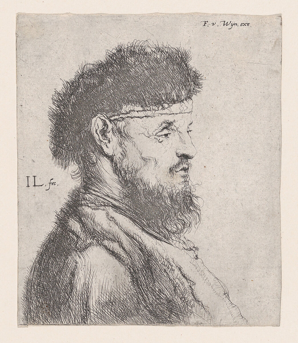 Bust of a Man with a Fur Cap, Jan Lievens (Dutch, Leiden 1607–1674 Amsterdam), Etching; second state 