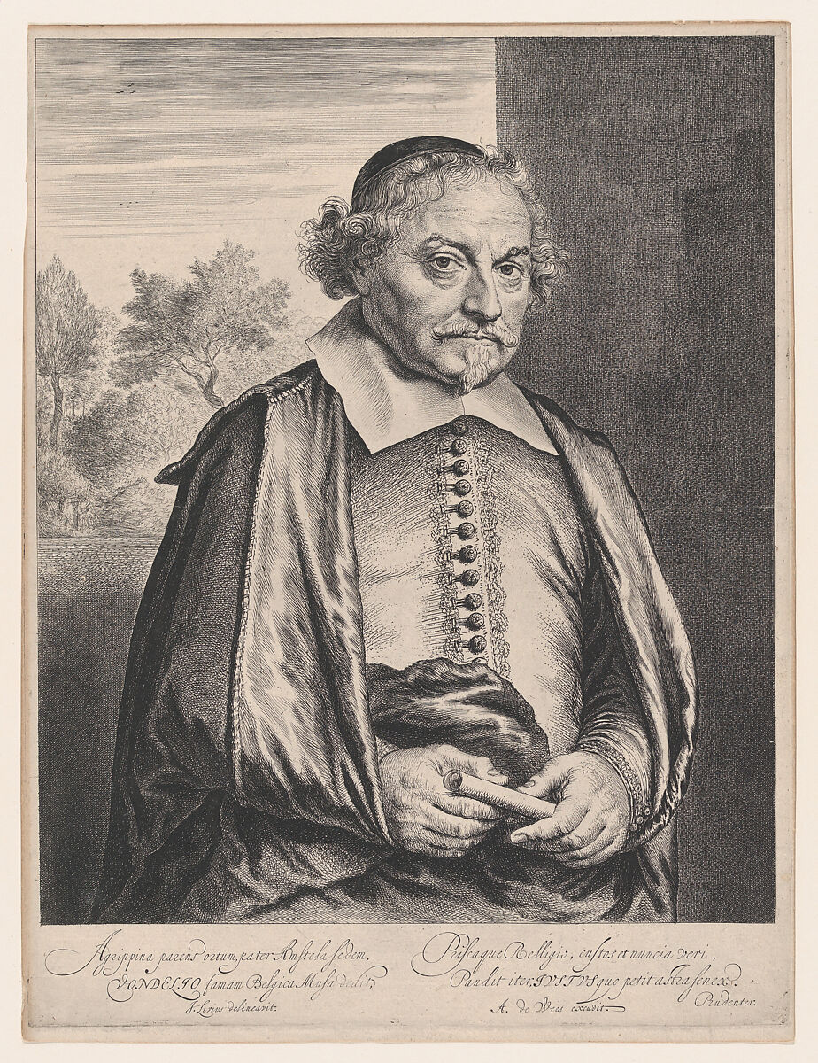 Joost van den Vondel, Jan Lievens (Dutch, Leiden 1607–1674 Amsterdam), Etching; fifth state 
