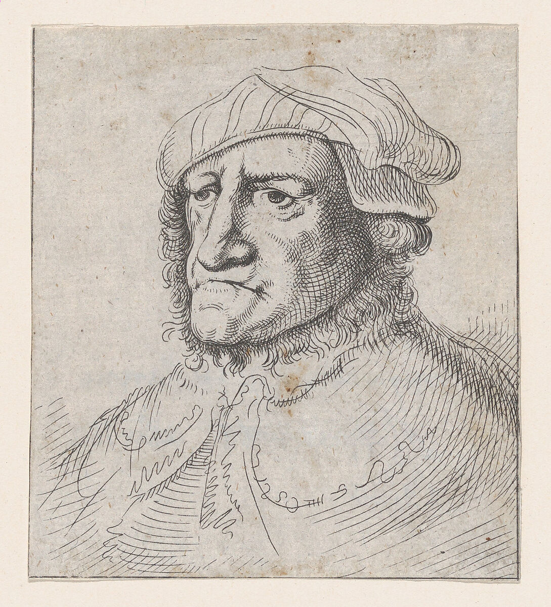 Bust of a Man (reverse copy), After Jan Lievens (Dutch, Leiden 1607–1674 Amsterdam), Etching 