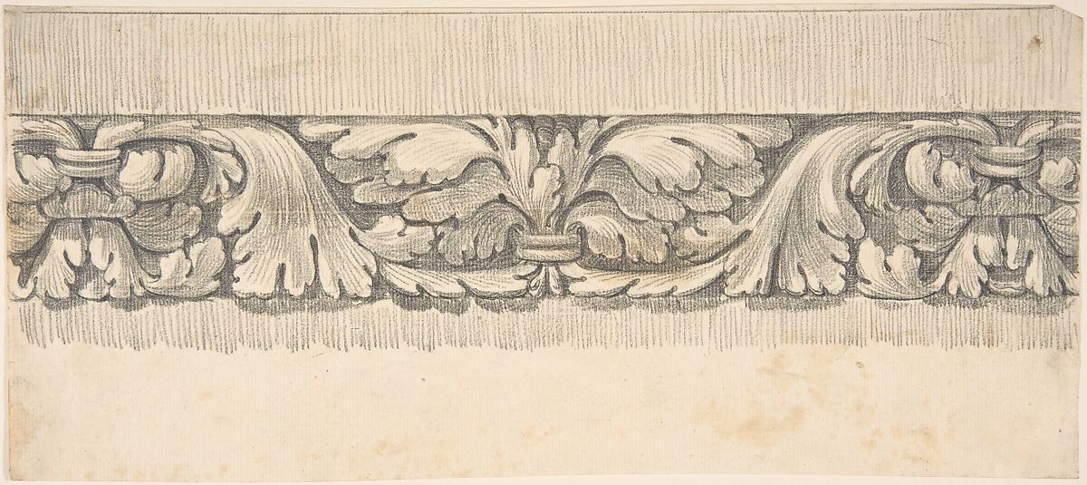 Border Design from a Classical Frieze, Decorated with Vines and Leaves, Attributed to Thomas Hardwick (British, London 1752–1829 London), Graphite 