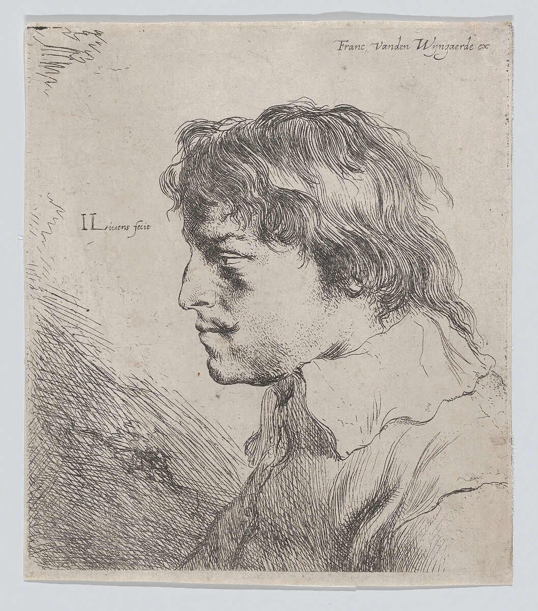 Bust of a Man in Profile to the Left, Jan Lievens (Dutch, Leiden 1607–1674 Amsterdam), Etching; second state 