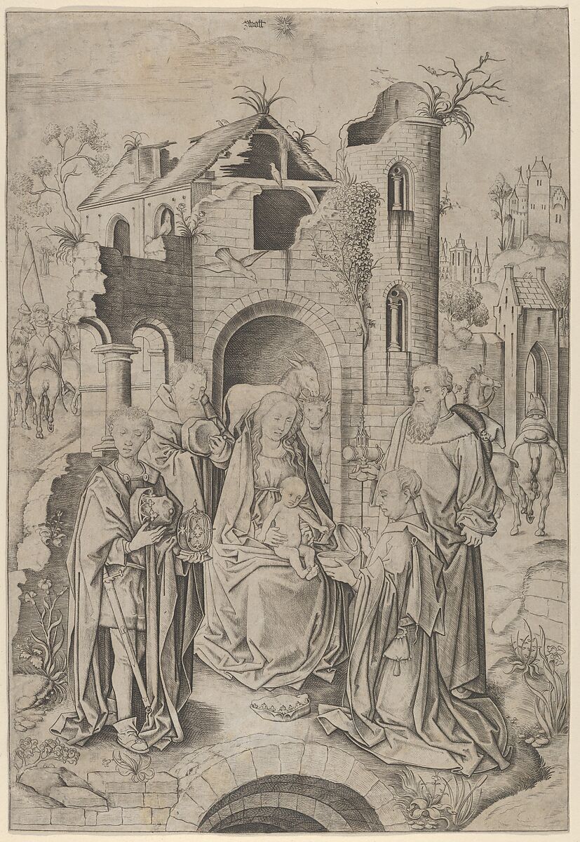 Adoration of the Magi, Master IAM of Zwolle (Netherlandish, active ca. 1470–95), Engraving 