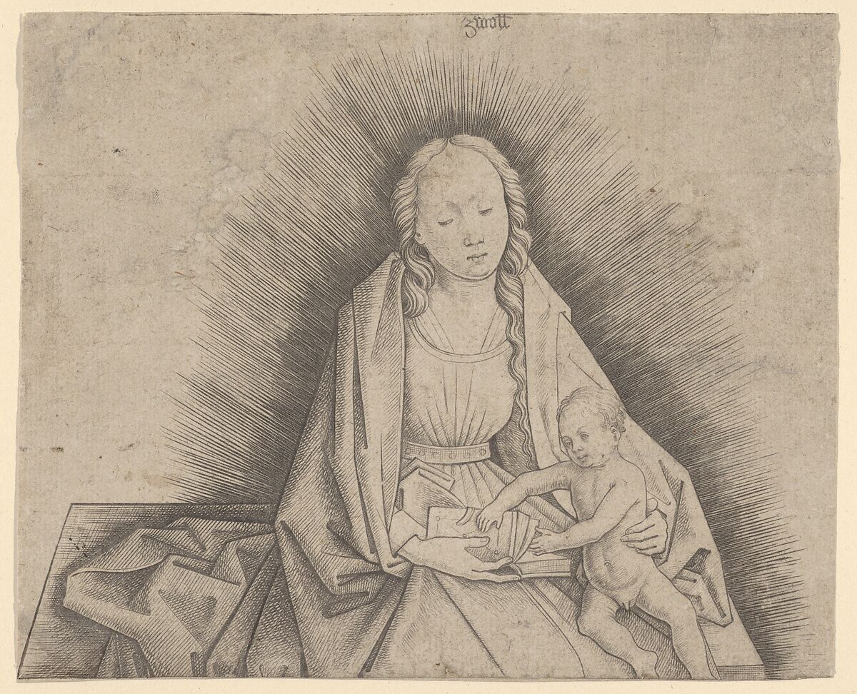 Virgin and Child (upper portion), Master IAM of Zwolle (Netherlandish, active ca. 1470–95), Engraving 