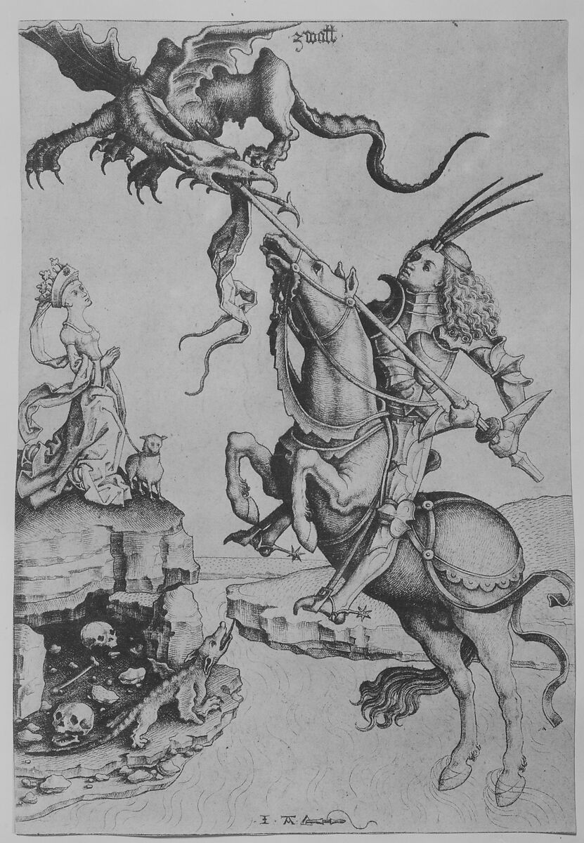 St. George, Master IAM of Zwolle (Netherlandish, active ca. 1470–95), Engraving